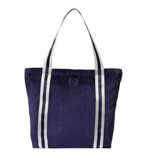 VICTORIA'S SECRET PINK Tote Bag Velvet Navy Blue Ribbed Large 18"x 13"x4" New